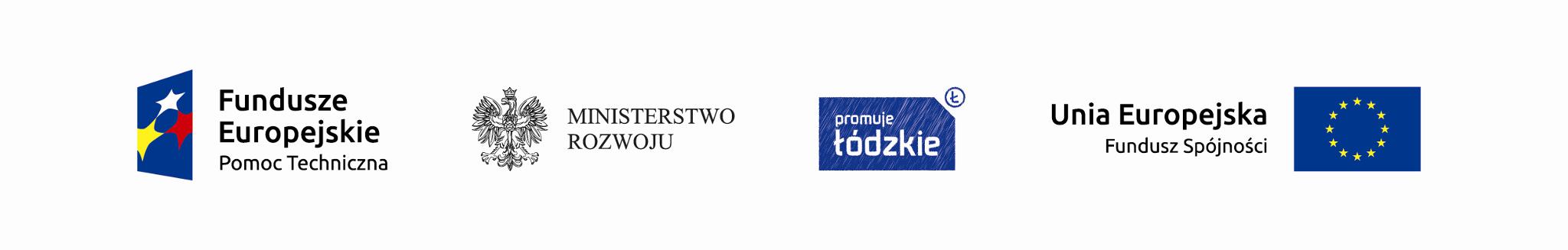 logo Fundusze Europejskie Pomoc Techniczna, Ministerstwo Rozwoju, Promuje Łódzkie, Unia Europejska Fundusz Spójności