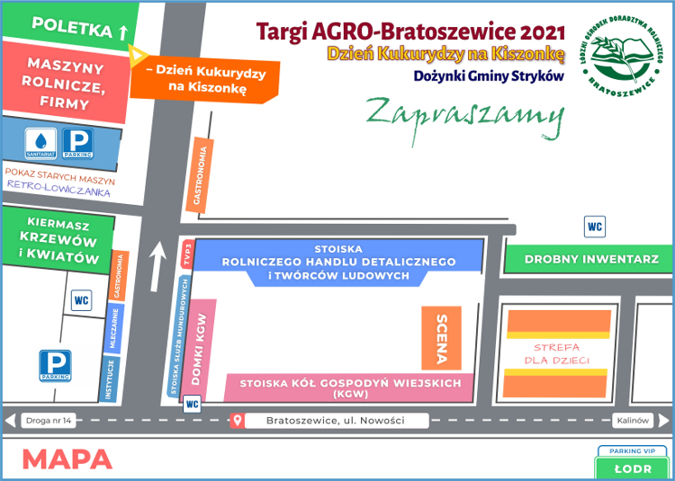 Mapa - Targi AGRO-Bratoszewice Dzień Kukurydzy na Kiszonkę