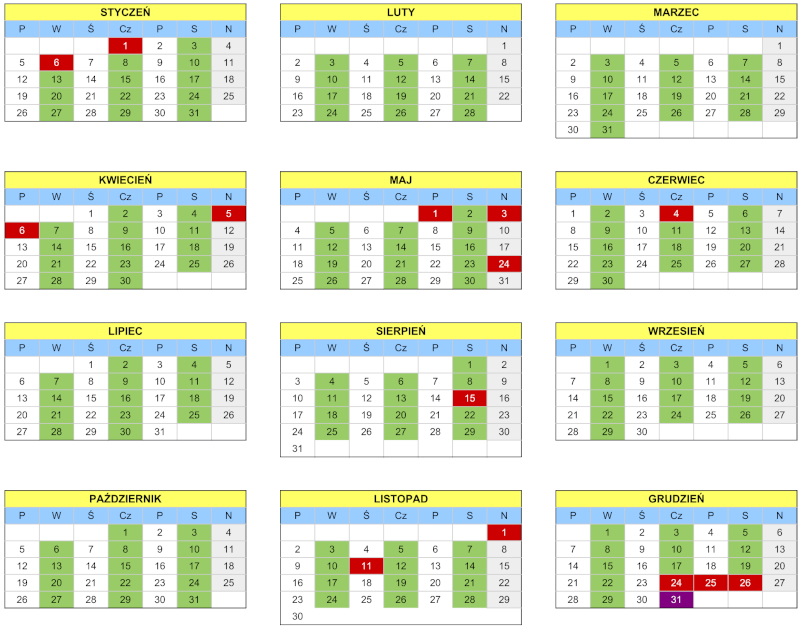 harmonogram - plakat informacyjny treść poniżej