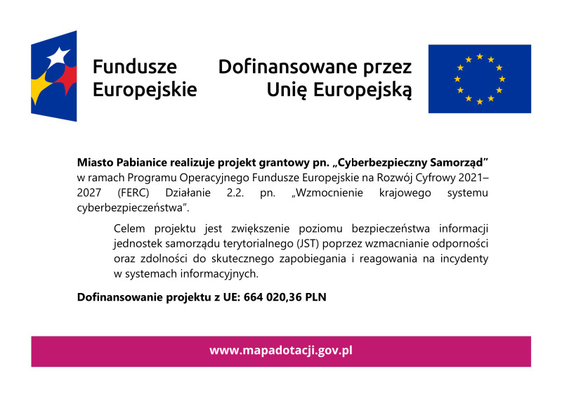 baner Cyberbezpieczny Samorząd, informacje powyżej