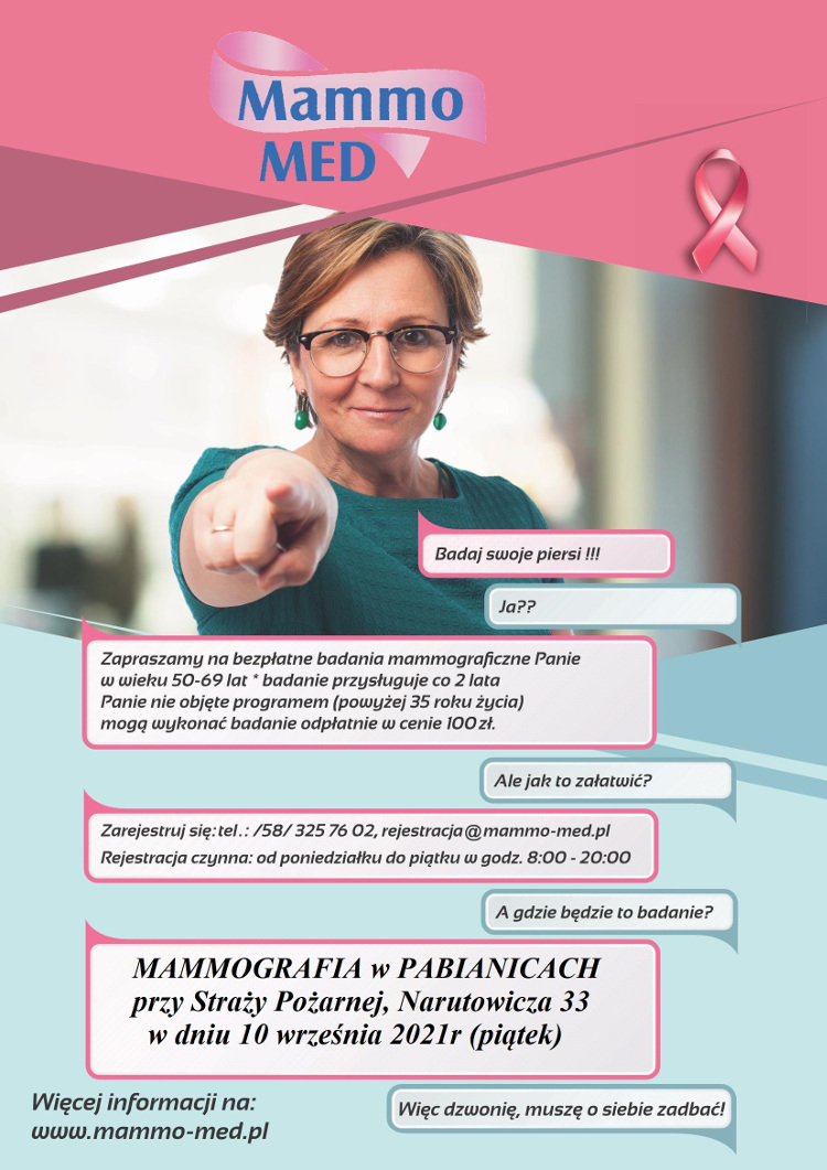 Plakat - Bezpłatne badania mammograficzne