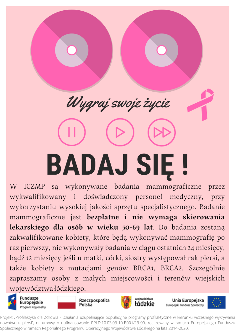 Plakat - Bezpłatne badania mamograficzne